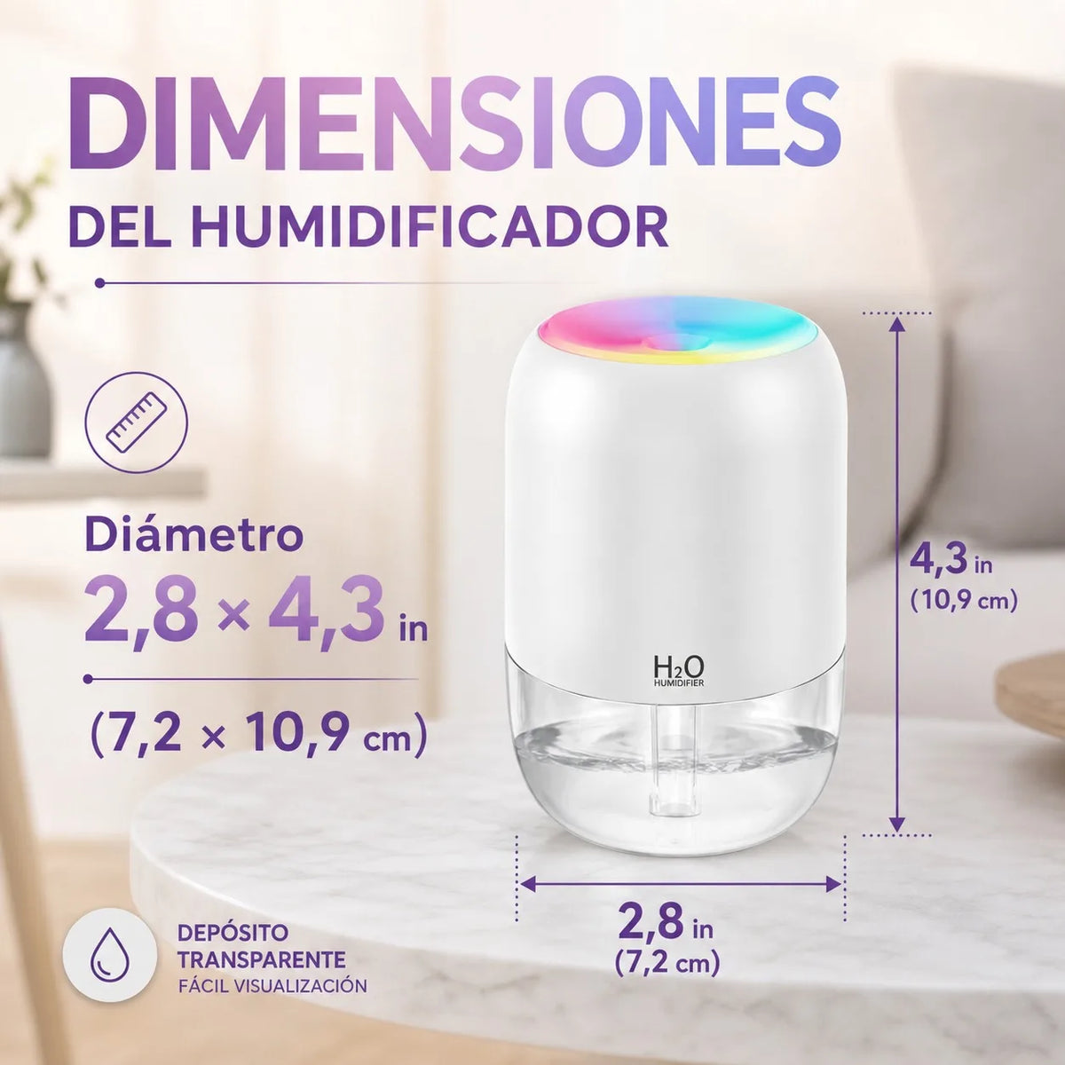 Mini humidificador portátil LED KYWOKO